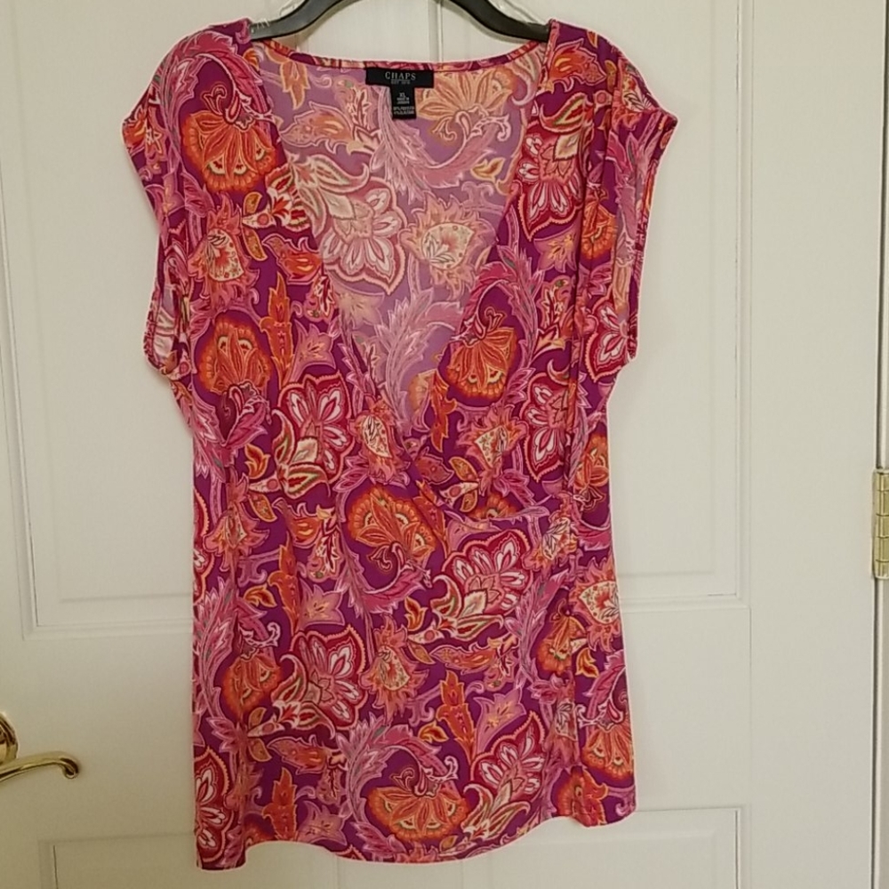 Shirt a Chaps cap sleeve top